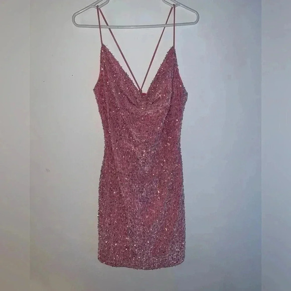 Dresses & Skirts - Pink Sequin Mini Dress